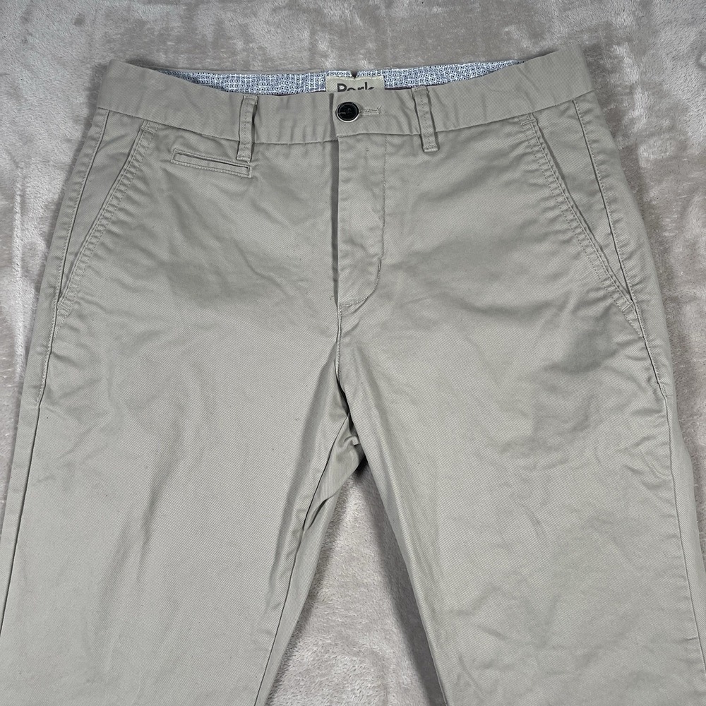 Perk Pants Men 31x32 Khaki Chino Flat Front Slim Fit Stretch Cotton - Picture 2 of 9
